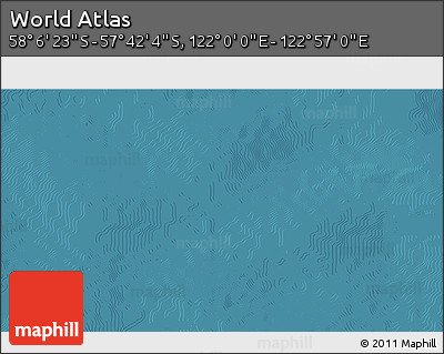 Satellite 3D Map of the Area around 57° 54' 14" S, 122° 28' 29" E