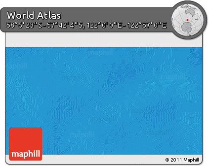 Shaded Relief 3D Map of the Area around 57° 54' 14" S, 122° 28' 29" E