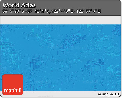 Shaded Relief 3D Map of the Area around 57° 54' 14" S, 122° 28' 29" E