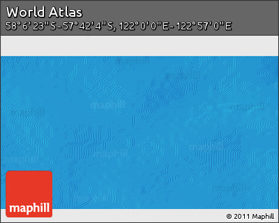 Shaded Relief 3D Map of the Area around 57° 54' 14" S, 122° 28' 29" E