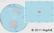 Gray Location Map of the area around 57° 54' 14" S, 122° 28' 29" E