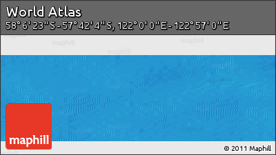 Physical Panoramic Map of the Area around 57° 54' 14" S, 122° 28' 29" E