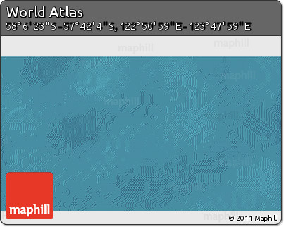 Satellite 3D Map of the Area around 57° 54' 14" S, 123° 19' 29" E