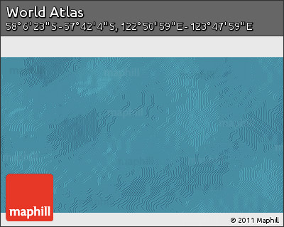 Satellite 3D Map of the Area around 57° 54' 14" S, 123° 19' 29" E