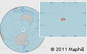 Gray Location Map of the area around 57° 54' 14" S, 123° 19' 29" E, hill shading