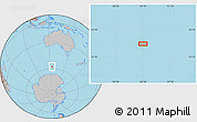 Gray Location Map of the area around 57° 54' 14" S, 124° 10' 30" E