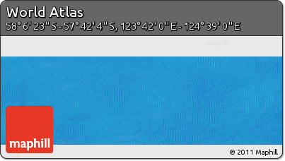 Physical Panoramic Map of the Area around 57° 54' 14" S, 124° 10' 30" E