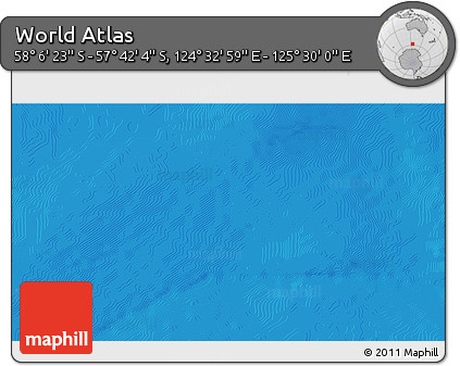 Physical 3D Map of the Area around 57° 54' 14" S, 125° 1' 30" E
