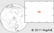 Blank Location Map of the area around 57° 54' 14" S, 131° 49' 29" E