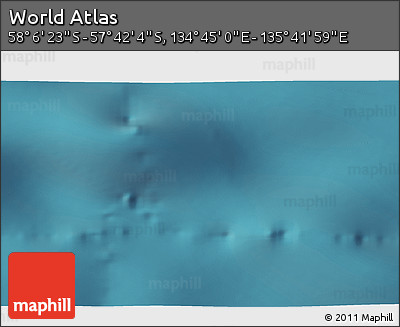 Satellite 3D Map of the Area around 57° 54' 14" S, 135° 13' 29" E