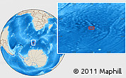 Shaded Relief Location Map of the area around 57° 54' 14" S, 13° 40' 30" E