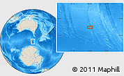 Shaded Relief Location Map of the area around 57° 54' 14" S, 144° 34' 29" E