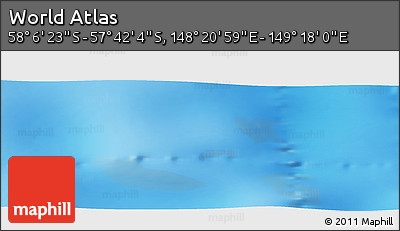 Physical Panoramic Map of the Area around 57° 54' 14" S, 148° 49' 29" E