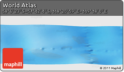 Physical Panoramic Map of the Area around 57° 54' 14" S, 148° 49' 29" E