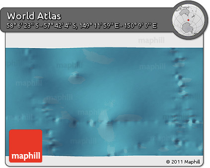 Satellite 3D Map of the Area around 57° 54' 14" S, 149° 40' 30" E