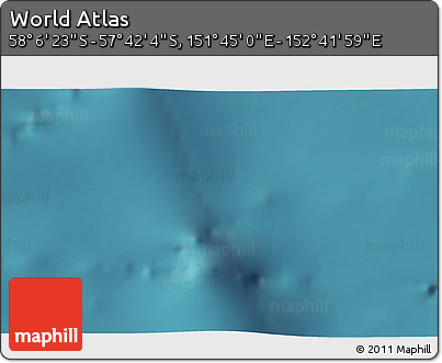 Satellite 3D Map of the Area around 57° 54' 14" S, 152° 13' 29" E