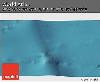 Satellite 3D Map of the Area around 57° 54' 14" S, 152° 13' 29" E