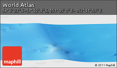 Physical Panoramic Map of the Area around 57° 54' 14" S, 152° 13' 29" E
