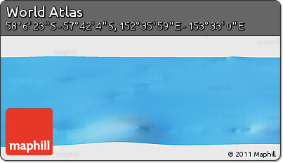 Physical Panoramic Map of the Area around 57° 54' 14" S, 153° 4' 29" E