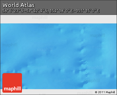 Physical 3D Map of the Area around 57° 54' 14" S, 154° 46' 30" E