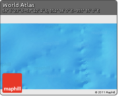 Physical 3D Map of the Area around 57° 54' 14" S, 154° 46' 30" E