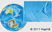 Physical Location Map of the area around 57° 54' 14" S, 154° 46' 30" E
