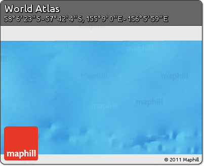 Physical 3D Map of the Area around 57° 54' 14" S, 155° 37' 30" E
