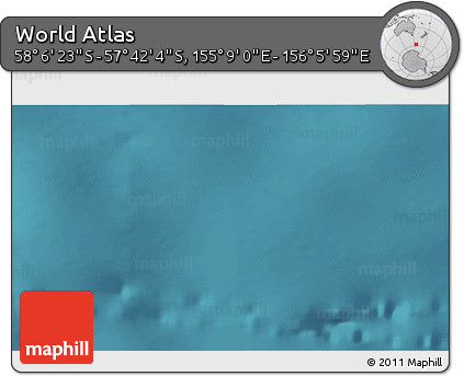 Satellite 3D Map of the Area around 57° 54' 14" S, 155° 37' 30" E