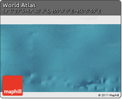 Satellite 3D Map of the Area around 57° 54' 14" S, 155° 37' 30" E
