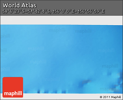 Physical 3D Map of the Area around 57° 54' 14" S, 156° 28' 29" E