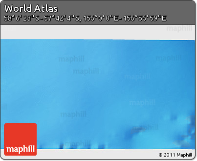 Physical 3D Map of the Area around 57° 54' 14" S, 156° 28' 29" E