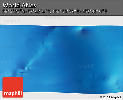 Physical 3D Map of the Area around 57° 54' 14" S, 157° 19' 29" E