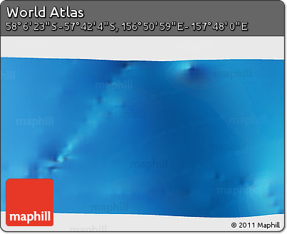 Physical 3D Map of the Area around 57° 54' 14" S, 157° 19' 29" E