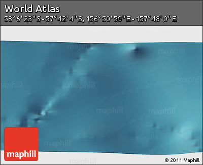 Satellite 3D Map of the Area around 57° 54' 14" S, 157° 19' 29" E