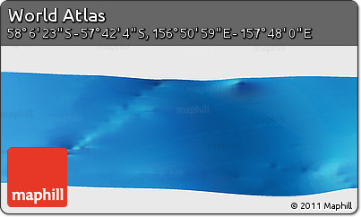 Physical Panoramic Map of the Area around 57° 54' 14" S, 157° 19' 29" E