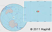 Gray Location Map of the area around 57° 54' 14" S, 158° 10' 30" E