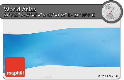 Physical Panoramic Map of the Area around 57° 54' 14" S, 158° 10' 30" E