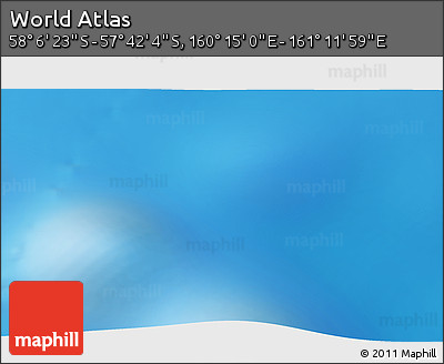 Physical 3D Map of the Area around 57° 54' 14" S, 160° 43' 29" E
