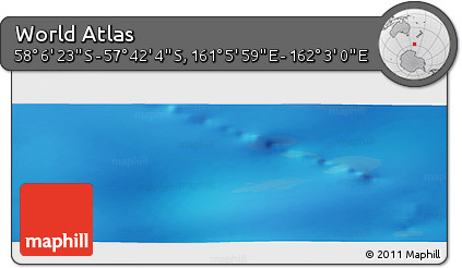 Physical Panoramic Map of the Area around 57° 54' 14" S, 161° 34' 29" E