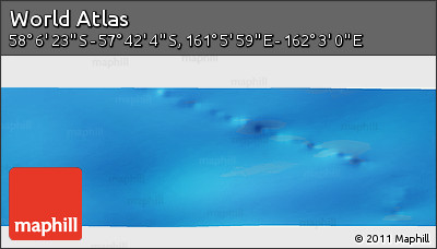 Physical Panoramic Map of the Area around 57° 54' 14" S, 161° 34' 29" E