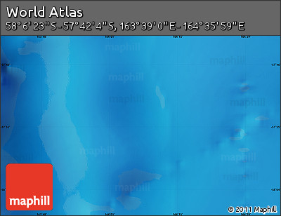 Physical Map of the Area around 57° 54' 14" S, 164° 7' 30" E