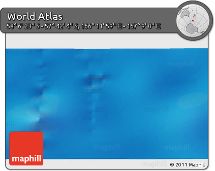 Physical 3D Map of the Area around 57° 54' 14" S, 166° 40' 30" E