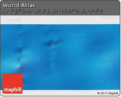 Physical 3D Map of the Area around 57° 54' 14" S, 166° 40' 30" E