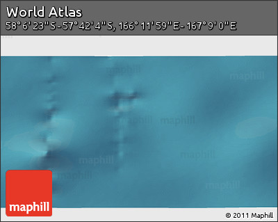 Satellite 3D Map of the Area around 57° 54' 14" S, 166° 40' 30" E