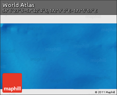 Physical 3D Map of the Area around 57° 54' 14" S, 172° 37' 30" E