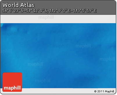 Physical 3D Map of the Area around 57° 54' 14" S, 172° 37' 30" E