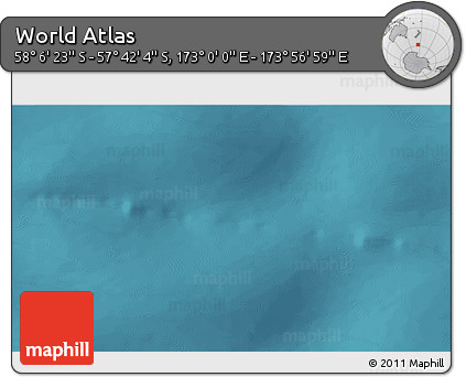Satellite 3D Map of the Area around 57° 54' 14" S, 173° 28' 29" E
