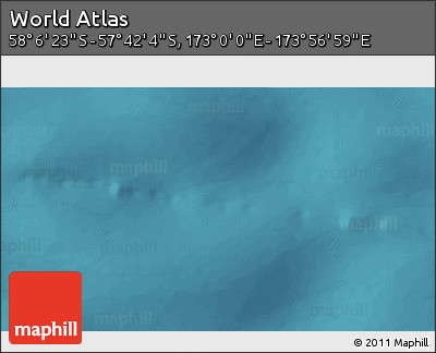 Satellite 3D Map of the Area around 57° 54' 14" S, 173° 28' 29" E