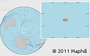 Gray Location Map of the area around 57° 54' 14" S, 177° 43' 29" E