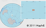Gray Location Map of the area around 57° 54' 14" S, 178° 34' 29" E